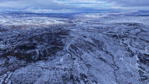 Beyaz Örtüyle Kaplanan Çankırı Havadan Görüntülendi