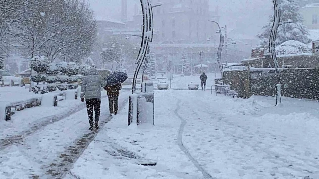 Bolu'da Mevsimin İlk Kar Yağışıyla Kent Beyaza Büründü