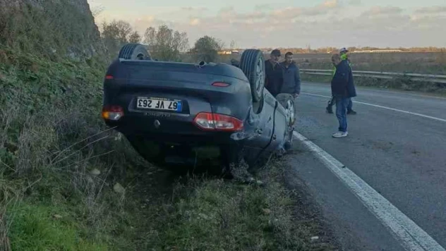 Çaycuma'da Otomobil Takla Atarak Durabildi!