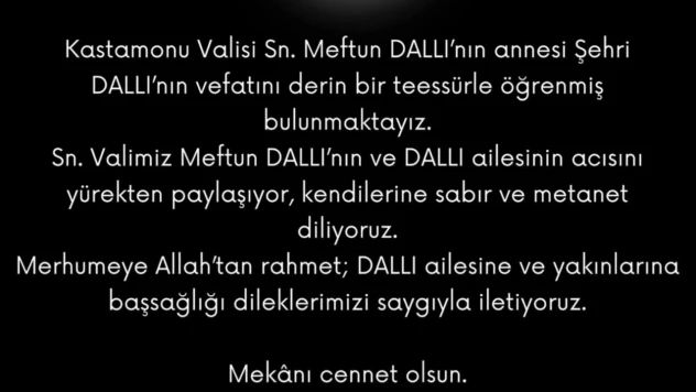 Cide Belediye Başkanı Nejdet Demir'den Başsağlığı Mesajı