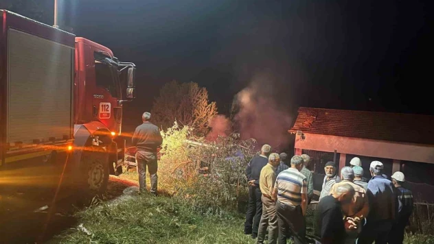 Çorum'da Samanlık Yangını
