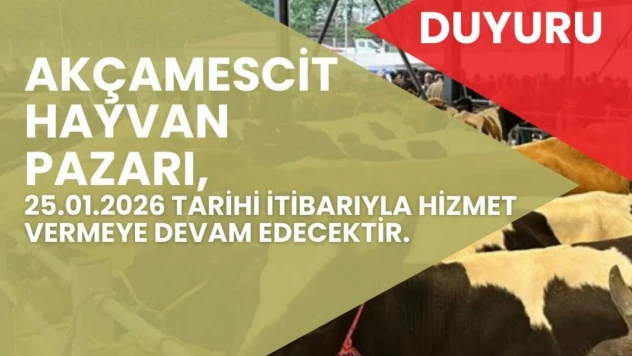 Hayvan Pazarı Yeniden Hizmete Açılacak