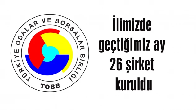 İlimizde geçtiğimiz ay 26 şirket kuruldu