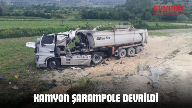Kamyon Şarampole Devrildi