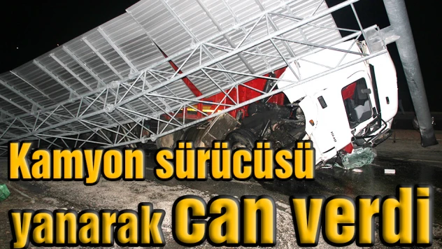 Kamyon sürücüsü yanarak can verdi