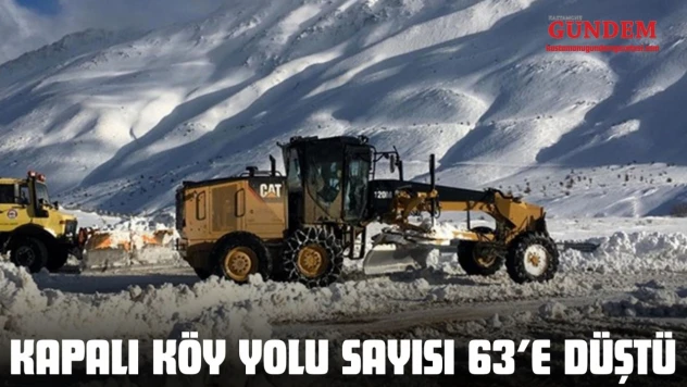 Kapalı Köy Yolu Sayısı 63'e Düştü