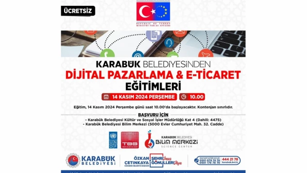 Karabük'te Ücretsiz Eğitimler Başlıyor!