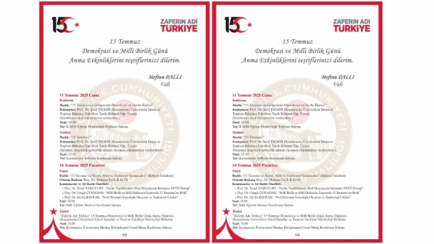 Kastamonu'da 15 Temmuz Anma Programı Açıklandı