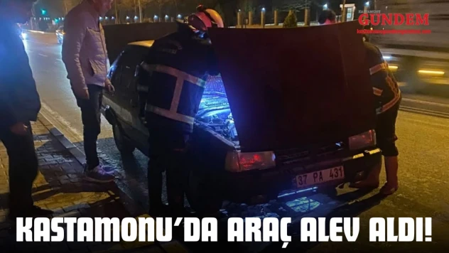 Kastamonu'da Araç Alev Aldı!