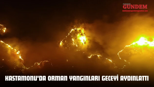 Kastamonu'da Orman Yangınları Geceyi Aydınlattı