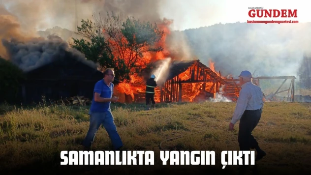 Kastamonu'da Samanlıkta Yangın Çıktı