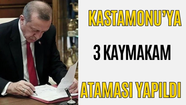 Kastamonu'ya 3 Yeni Kaymakam Ataması Yapıldı
