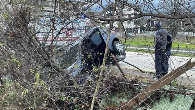Otomobil Evin Bahçesine Devrildi