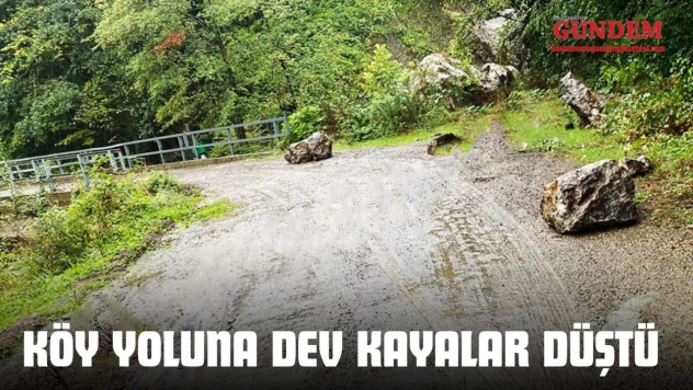 Köy Yoluna Dev Kayalar Düştü