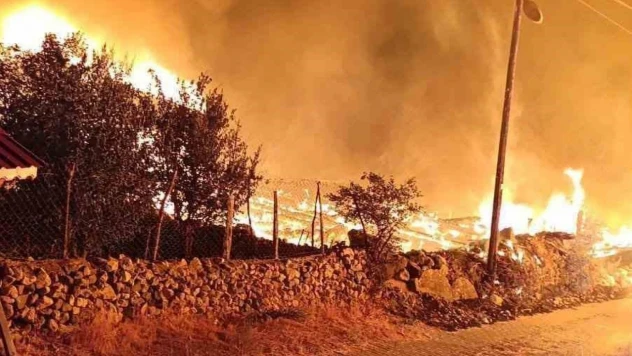 Köyde Çıkan Yangında 6 Ev Küle Döndü