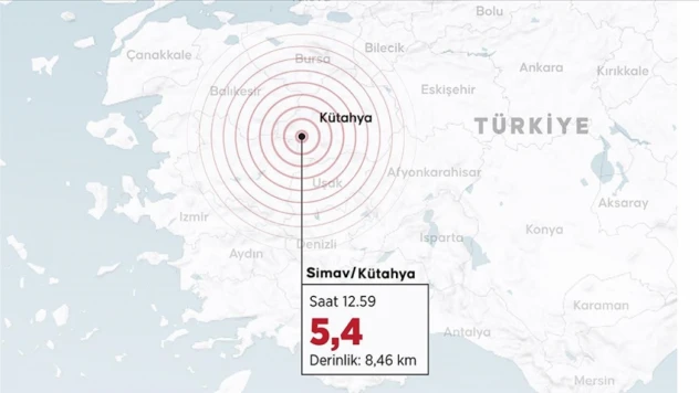 Kütahya'da 5,4 Büyüklüğünde Deprem