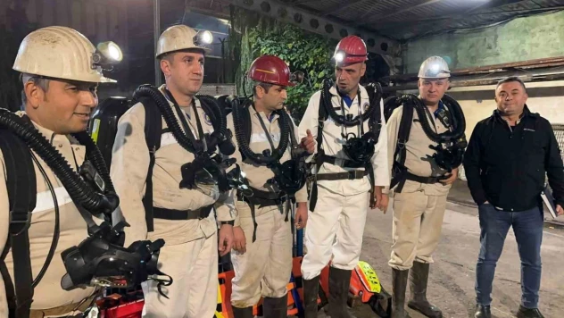 Maden İşçileri Yangın Tatbikatı Yaptı