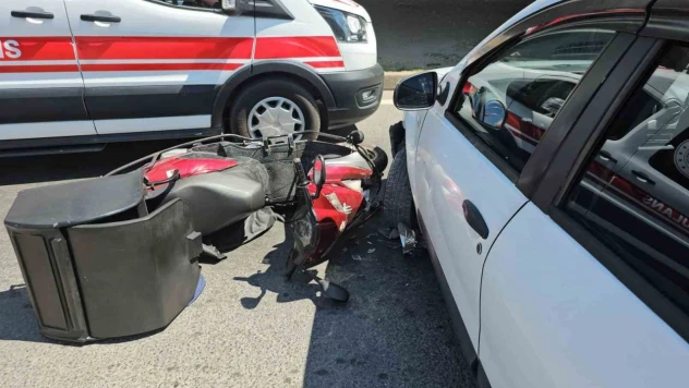 Otomobille Motosiklet Çarpıştı! 1 Yaralı