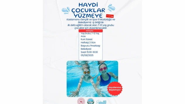 Pınarbaşı'nda Çocuklara Yüzme Eğitimi Fırsatı