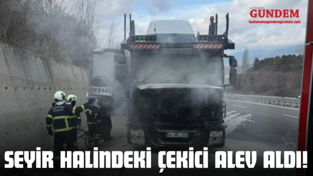 Seyir Halindeki Çekici Alev Aldı