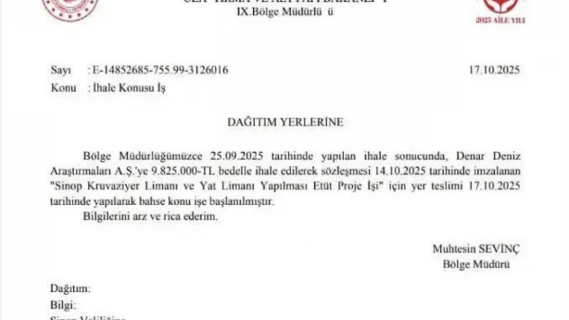 Sinop Kruvaziyer Ve Yat Limanı Projesi İhalesi Tamamlandı