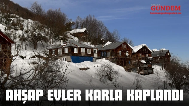 Tarih Kokan Ahşap Evler Karla Kaplandı