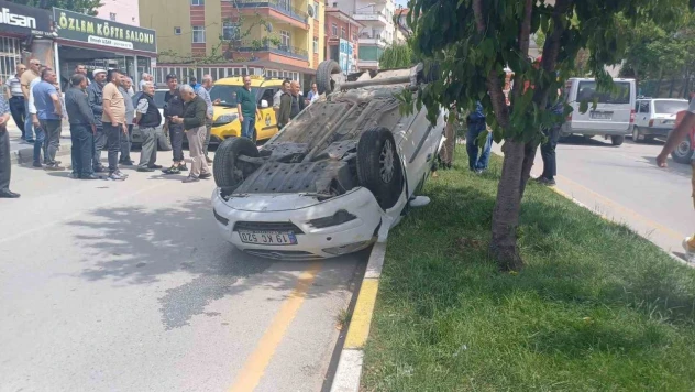 Takla Atan Otomobil Sürücüsü Şans Eseri Kurtuldu