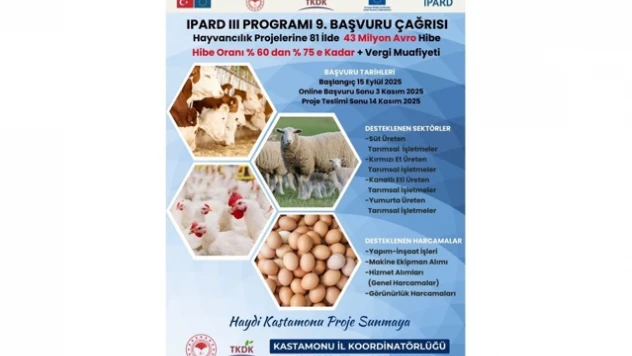 TKDK IPARD-III Programı 9'uncu Çağrıya Çıktı