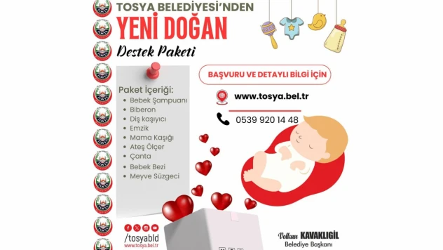Tosya Belediyesi'nden Yeni Doğan Destek Paketi