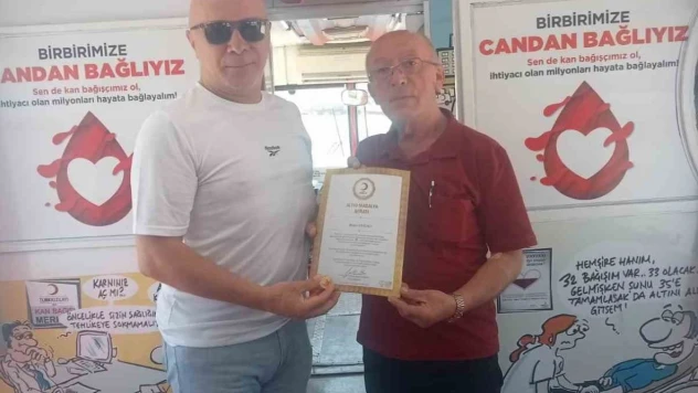 35 Kez Bağışta Bulunan Vatandaşa Madalya