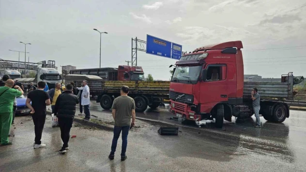 Tır Otomobile Çarptı: 1 Yaralı