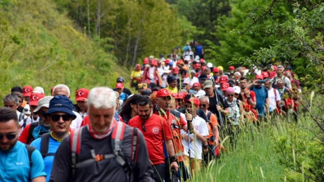 Yürüyüşçüler Seydiler'de mola verdi