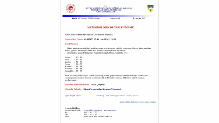 Hava sıcaklıkları artacak