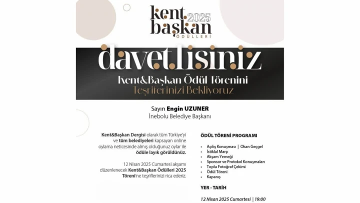 İnebolu Belediye Başkanı Engin Uzuner'e Bir Başarı Ödülü Daha