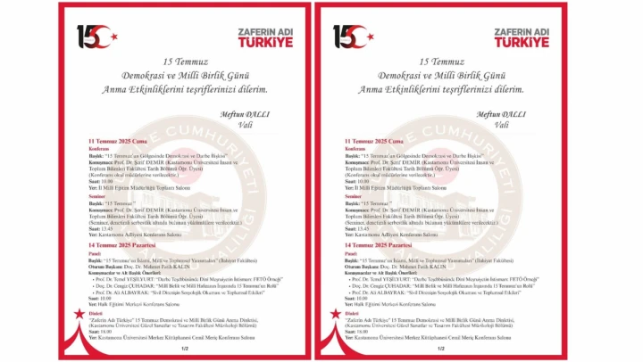 Kastamonu'da 15 Temmuz Anma Programı Açıklandı