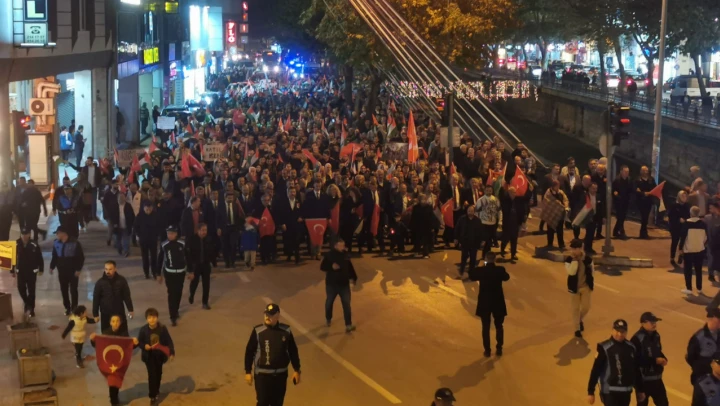 Kastamonu'da Özgür Filistin Yürüyüşü yapıldı