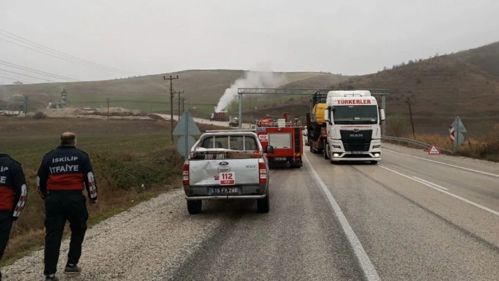 Oksijen Tüpü Yüklü Kamyonda Panik Anları