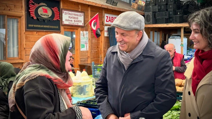 Sinop Belediye Başkanı Metin Gürbüz, Kapalı Pazaryeri'ni Ziyaret Etti