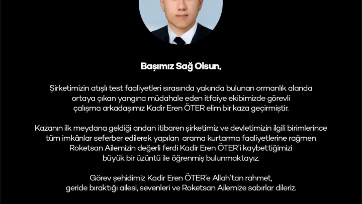 Sinop'ta Ölen İtfaiyeci, ROKETSAN Çalışanı Çıktı