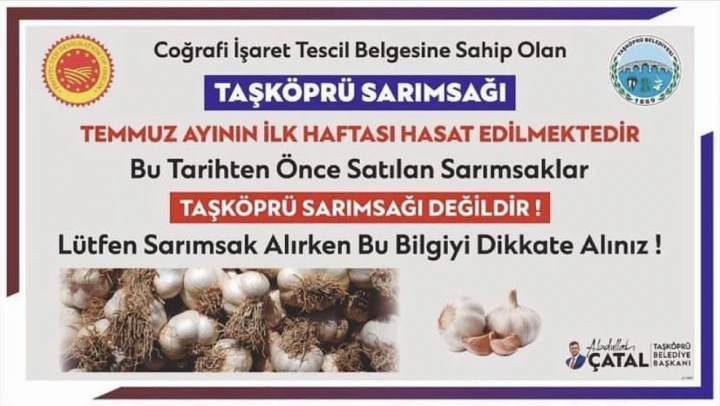 Taşköprü'den sarımsak uyarısı