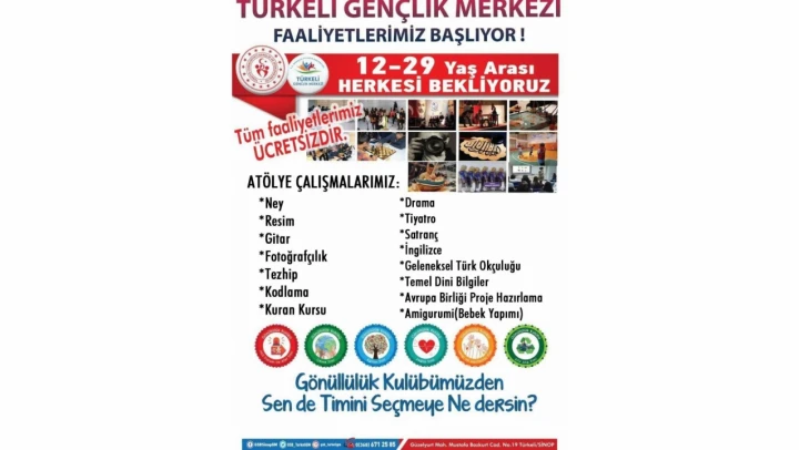 Türkeli'de ücretsiz gelişim kursları başlıyor