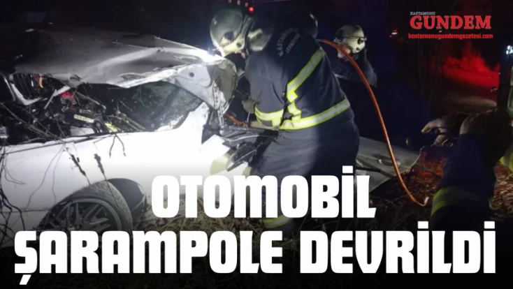 Otomobil Şarampole Devrildi: 4 Yaralı!