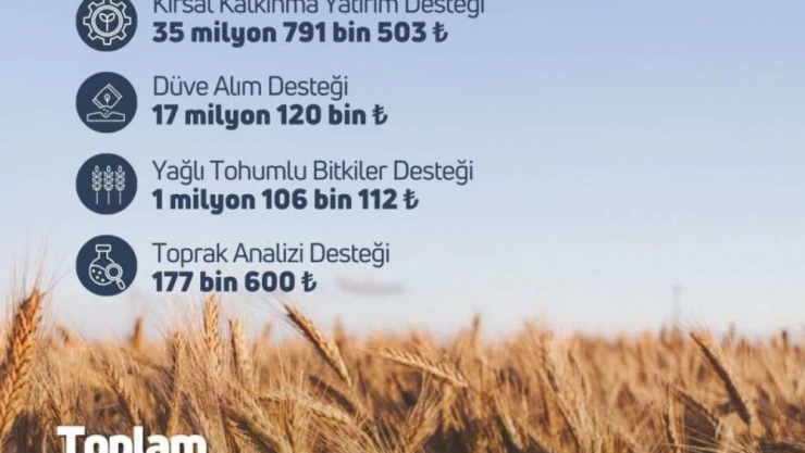 119,1 Milyon Liralık Destek Ödemesi Aktarıldı
