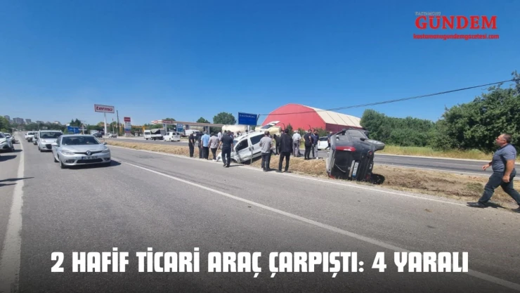 2 Hafif Ticari Araç Çarpıştı: 4 Yaralı