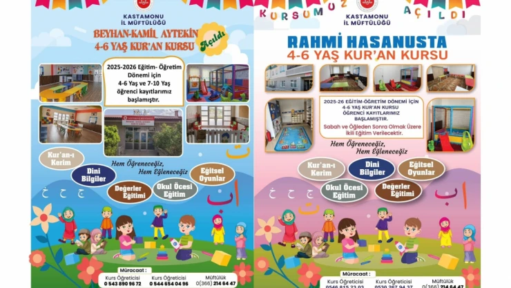 4-6 Yaş Kur'an Kurslarında Ön Kayıtlar Başladı