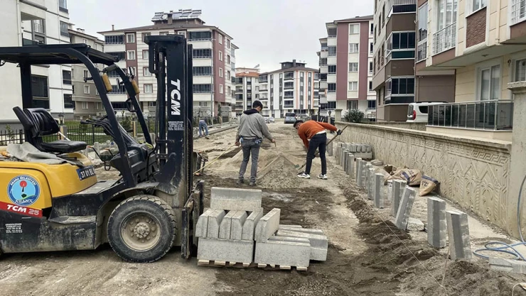 Abana'da parke çalışmaları sürüyor