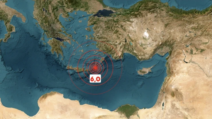 Akdeniz'de 6,0 Büyüklüğünde Deprem