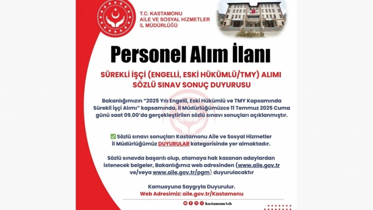 ASH İşçi Alımı Sınavı Sonuçlarını Açıkladı