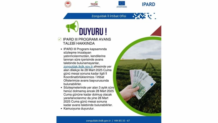 Avans Talebine Son Başvuru 28 Mart