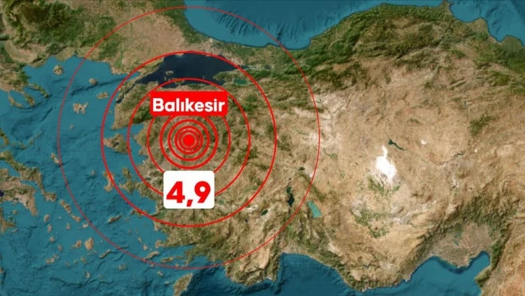 Balıkesir'de 4,9 Büyüklüğünde Deprem